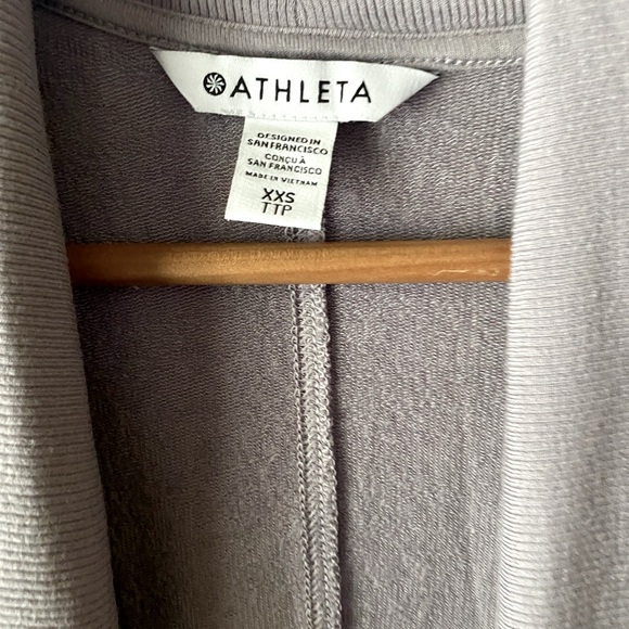 ATHLETA Pranayama Restore Wrap Starlily Violet Purple Open Front Cardigan SZ XXS - Picture 3 of 8